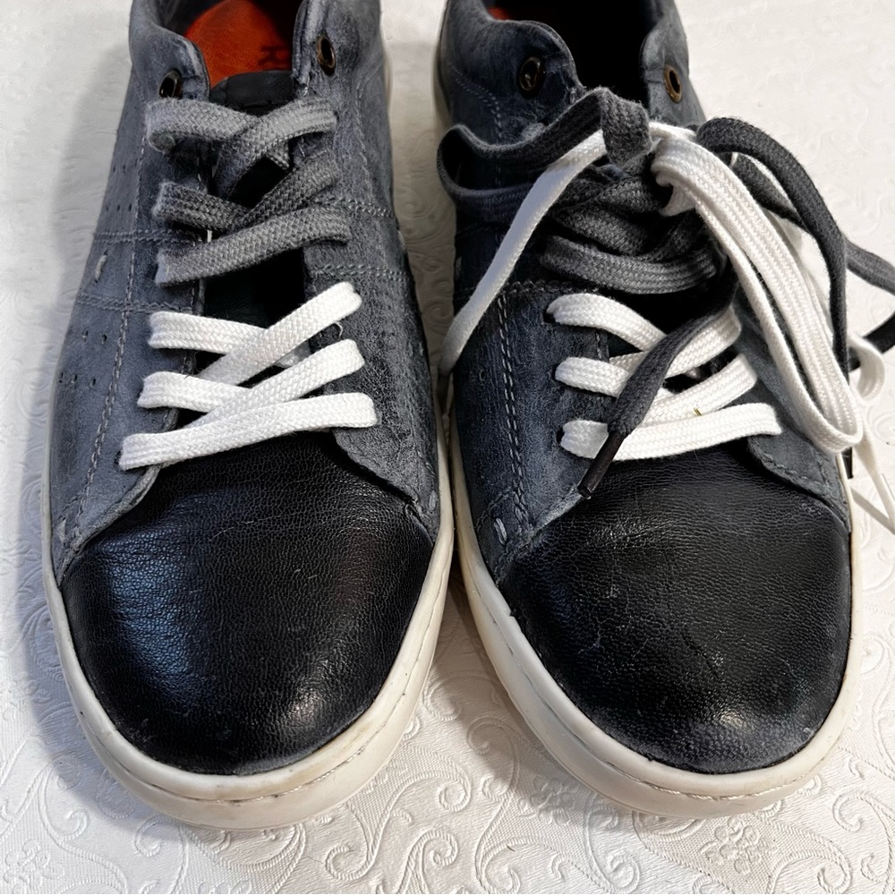 Roan by Bed Stu Men Henson Grey Black Leather Shoes Size 8 Sneakers Casual Kicks - Picture 3 of 16